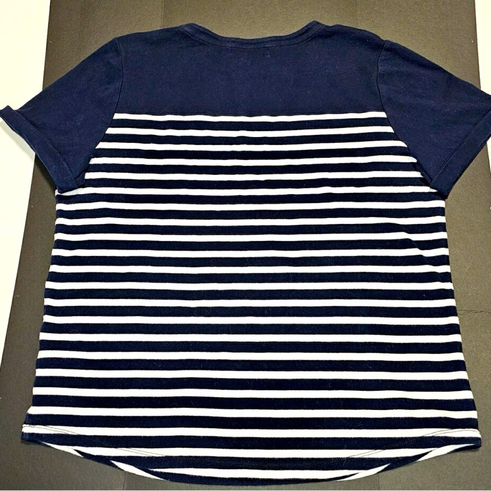Lauren Ralph Lauren / Navy & White Striped Short Sleeved Shirt - Picture 3 of 9